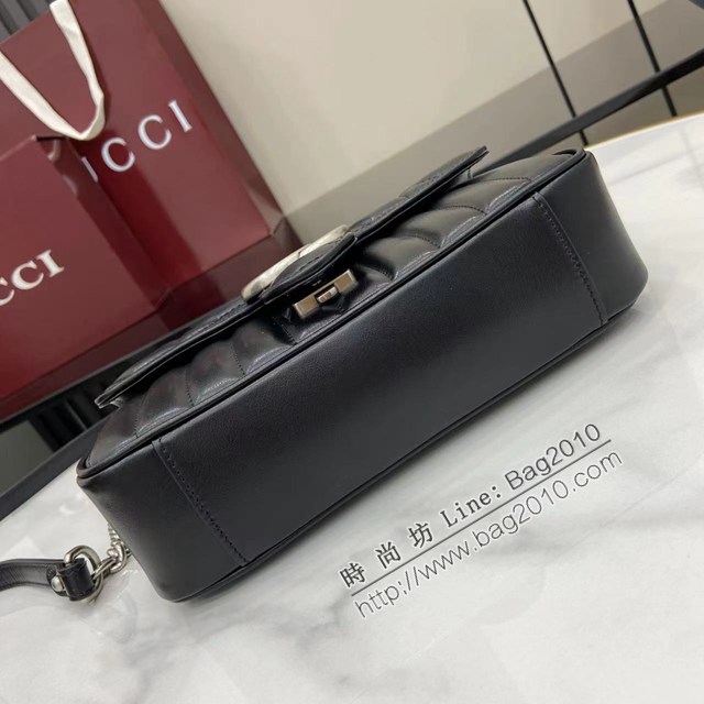 Gucci專櫃古馳最新款Marmont系列絎縫迷你手袋原廠皮鏈條女士挎包 jh2972型號：446744